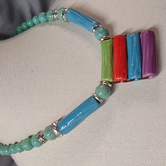 Artisan Vintage Glass Necklace - Picture 2 of 10